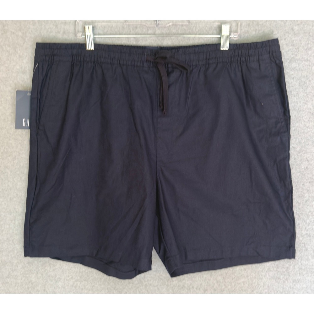 NEW! Gap Pull On Linen Short Men XXL Navy Blue Elastic Drawstring Waist NWT